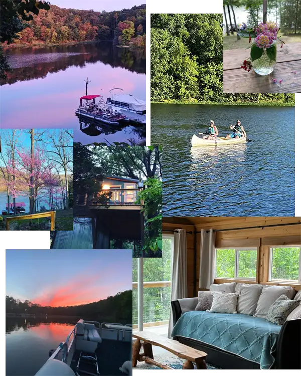 Lake of Egypt, Red Roof Retreats collage of fun experiences - Goreville, IL