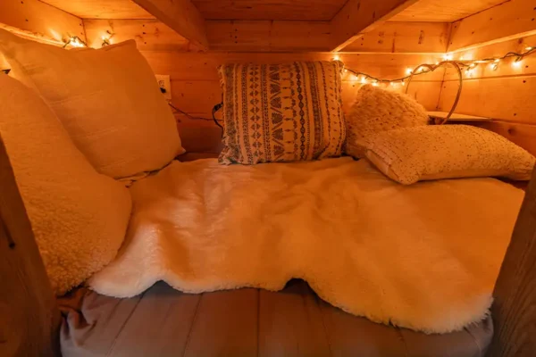 Red Roof Retreats - Little Moon Tiny Lakeside Cabin, interior view - Lake of Egypt - Goreville, IL